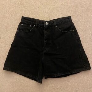 Pull & Bear Black Denim Shorts